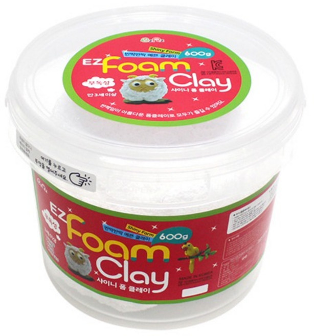 이지피아 이지 샤이니 폼클레이, 백색, 600g, 1세트