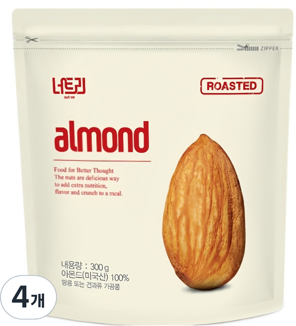Nutree 烘烤杏仁, 300g, 4個