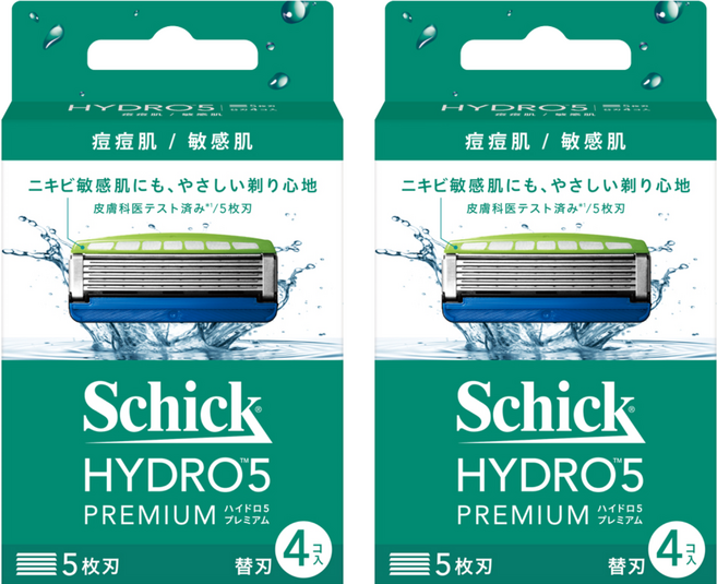 Schick 舒適牌 水次元5-Premium 敏感 刀片, 4片, 2組
