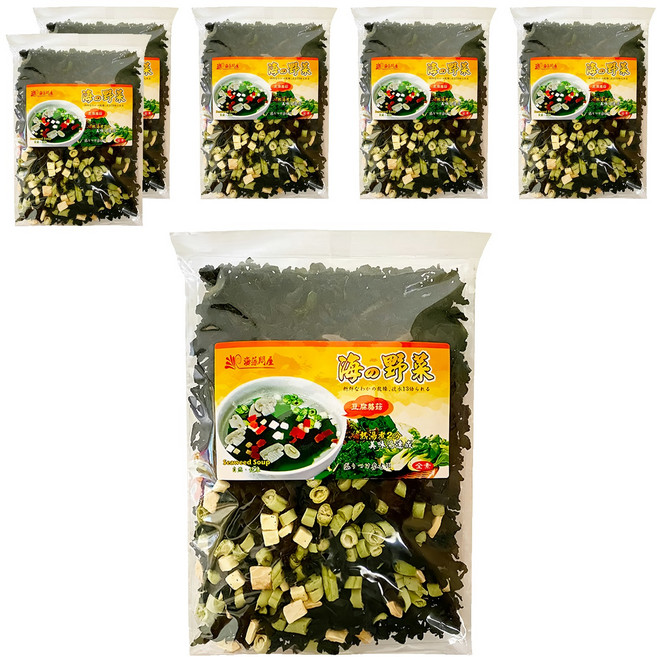 海藻問屋 海的野菜 豆腐蘑菇, 90g, 6包