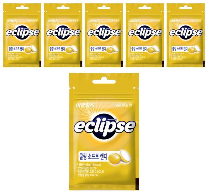 이클립스 쿨링 소프트 캔디 레몬민트향, 45g, 6개