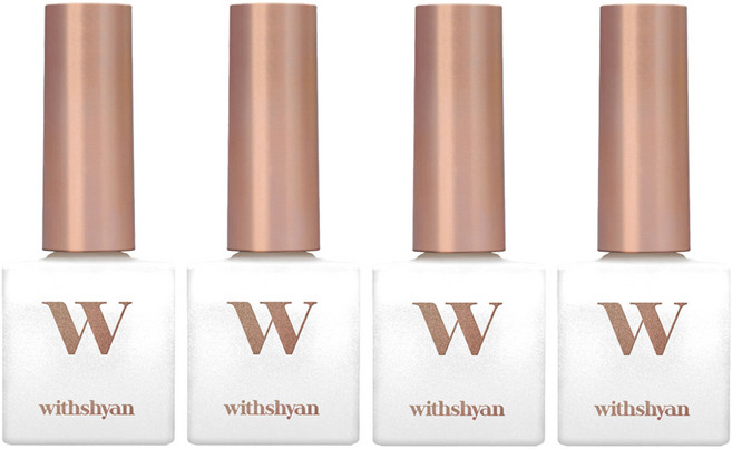 withshyan 專業凝膠指甲油 Withgel, S10 棉花糖, 10g, 4個