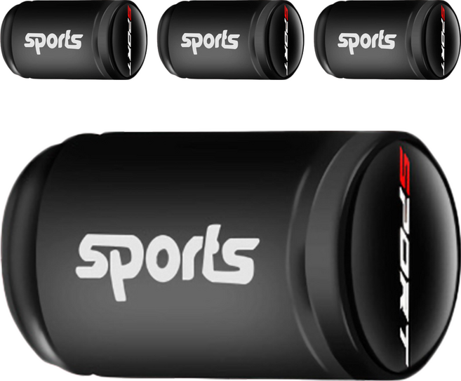 Bebehome SPORTS 磨砂輪胎氣門嘴帽, 4個, 黑色