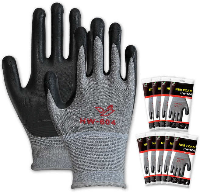한우 NBR 코팅장갑 HW-604, 10세트