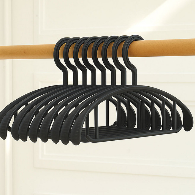 보노하우스 프리미엄 와이드 튼튼 어깨뿔방지 옷걸이, 블랙, 50개