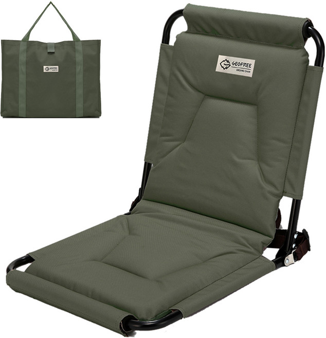 지오프리 릴렉스 그라운드 체어 + 수납가방, 카키, 1개