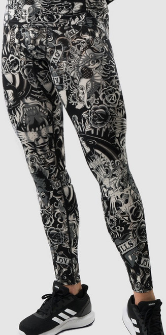 아르메데스 남성용 기능성 타투 쿨링테크핏 9부 긴바지 축구 야구 등산 라이딩 트래킹 베이스 언더레이어 하의 AR-161