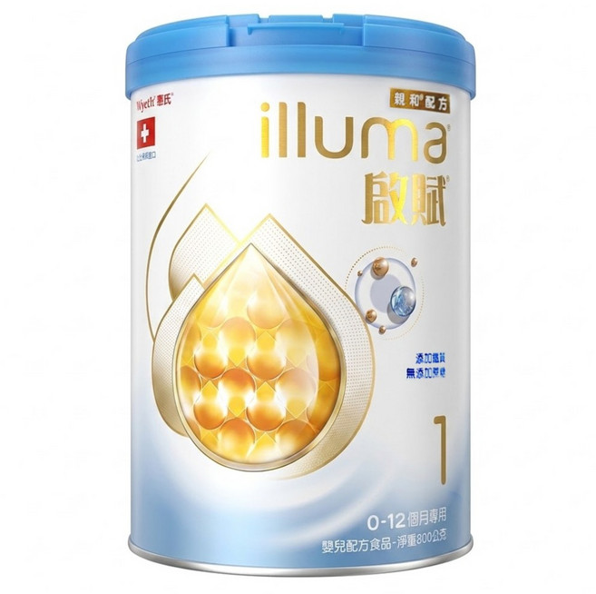 illuma 啟賦 嬰兒配方奶粉 新升級 1號 0~12個月, 800g, 1罐, 1罐