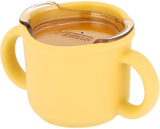 에디슨 프리미엄 실리콘 트레이닝 컵, 옐로우, 1개, 150ml