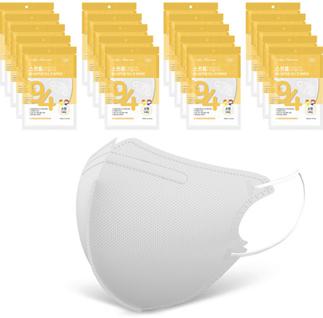 스윗홈 퓨어라이프 데일리 황사방역용 마스크 소형 KF94, 5매입, 20개, 흰색