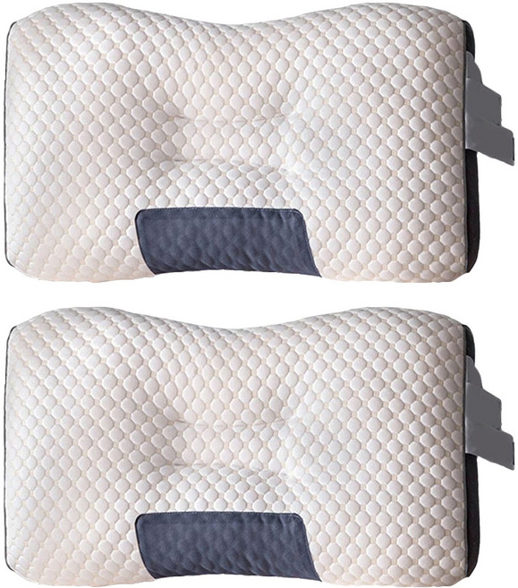 分區護頸SPA枕, 灰色, 2個