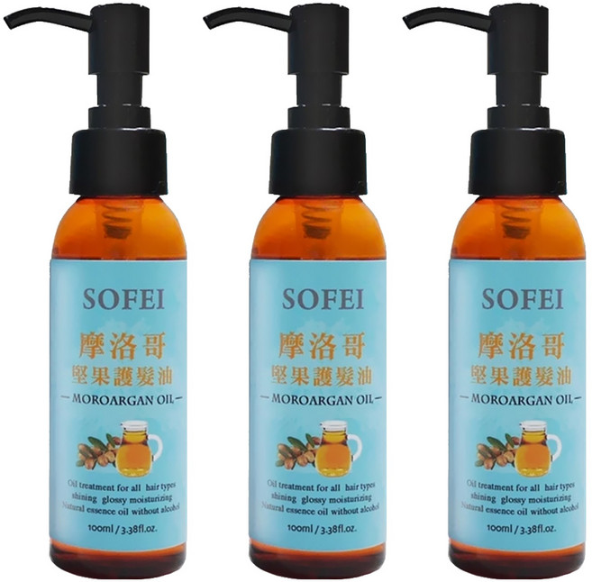SOFEI 舒妃 摩洛哥堅果護髮油, 100ml, 3件