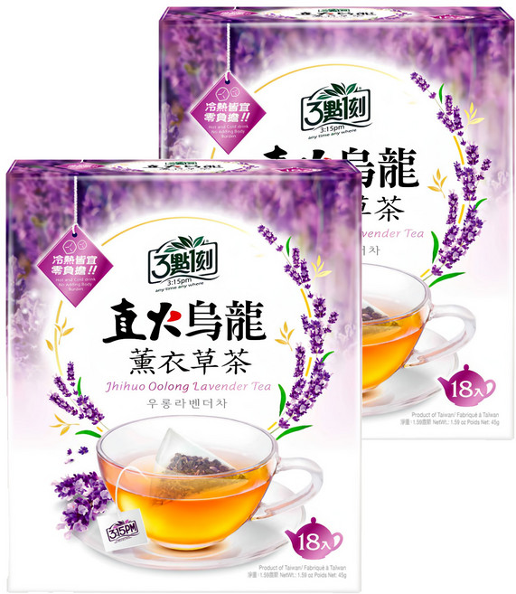 3點1刻 直火烏龍 薰衣草茶, 2.5g, 18包, 2盒