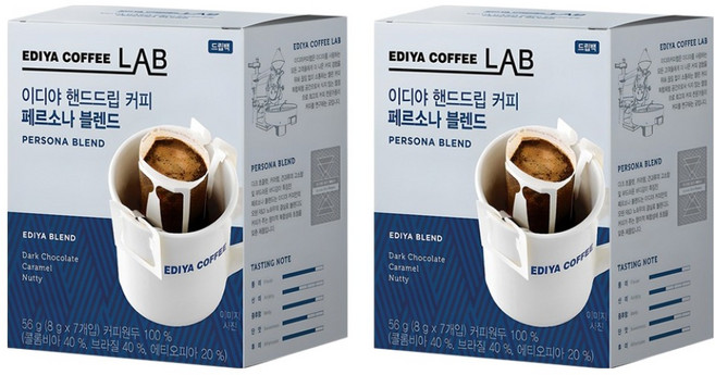 이디야커피연구소 핸드드립 커피 페르소나 블렌드, 8g, 7개입, 2개
