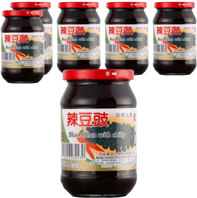 丸莊醬油 辣豆豉, 380g, 6罐