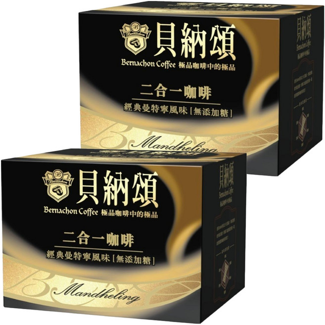 貝納頌 二合一曼特寧 無糖, 13g, 25包, 2盒