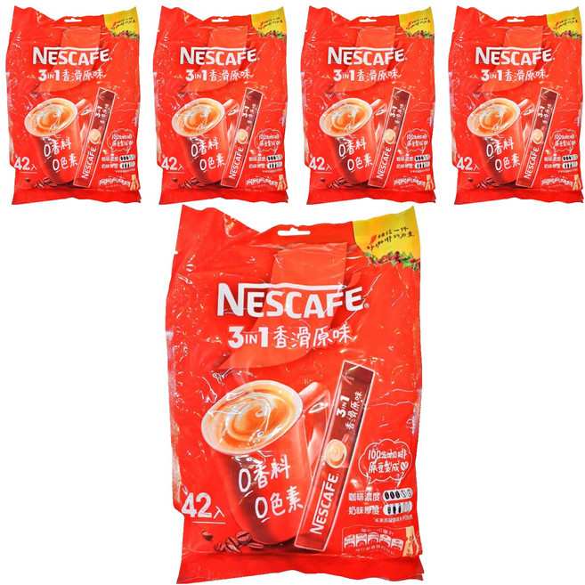 NESCAFE 雀巢咖啡 三合一 香滑原味, 15g, 42條, 5袋