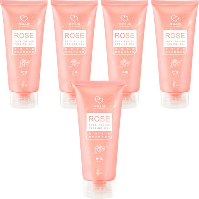 MY SCHEMING 我的心機 玫瑰水嫩臉部去角質凝膠, 150ml, 5件