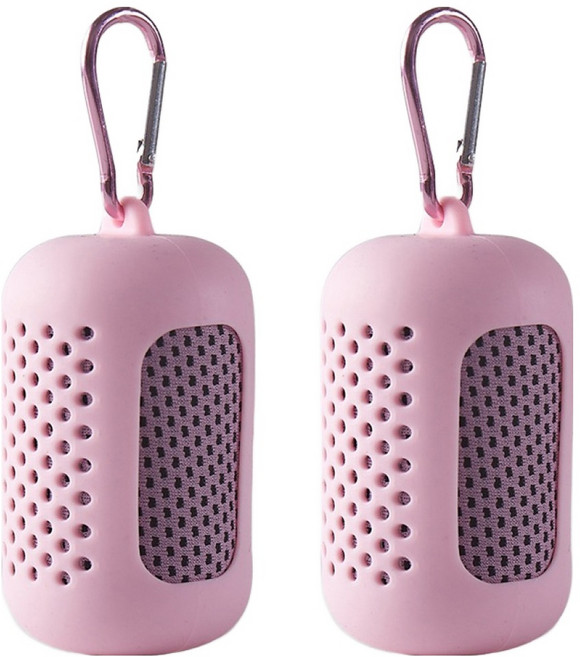 던핏 휴대용 슬림 요가 헬스 스포츠 타올, 핑크, 2개