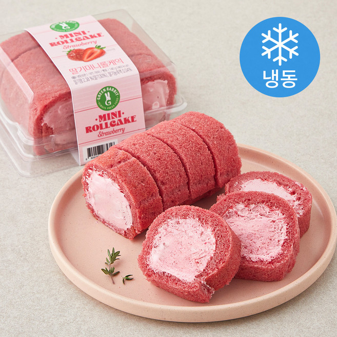 그린래빗 딸기 미니 롤케익 (냉동), 140g, 1개