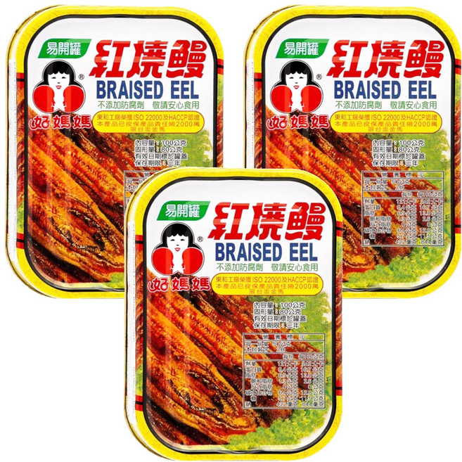 東和食品 How Mama 紅燒鰻罐頭, 100g, 3罐