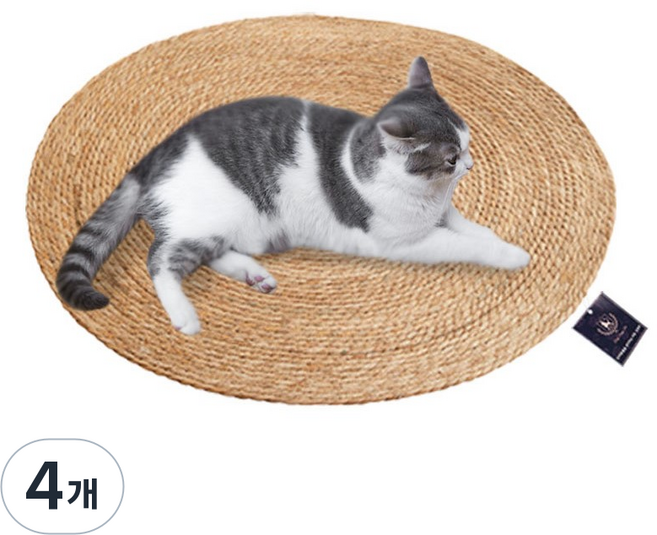 딩동펫 부들 라운드 스크래쳐 매트, 4개