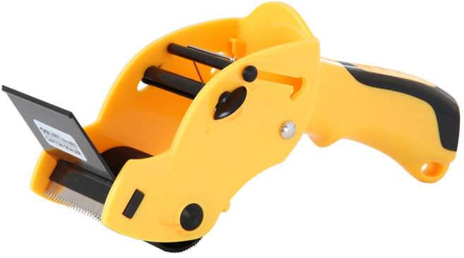 델리 손잡이 박스테이프 커터기 242 x 75 x 105 mm 803, 옐로우, 1개