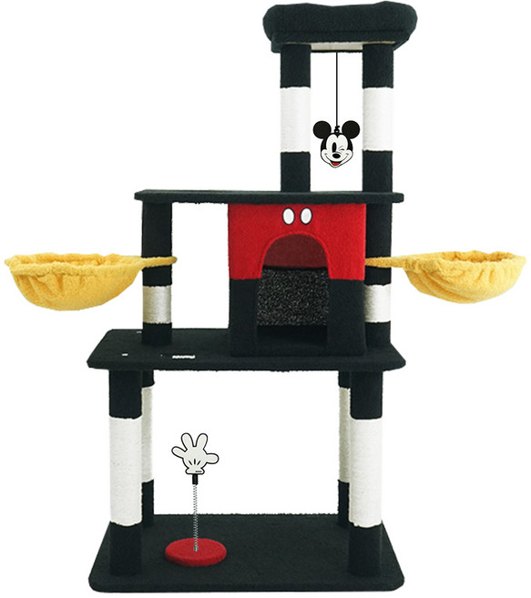 헬로망치 디즈니 미키 캣타워 중형 DSNMK70, 블랙, 1개