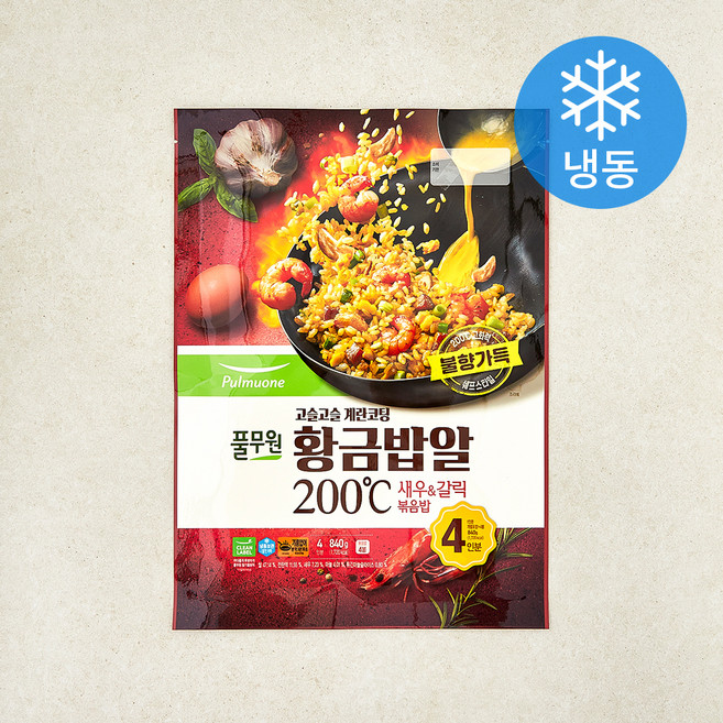풀무원 고슬고슬 계란코팅 황금밥알 새우 갈릭 볶음밥 (냉동), 840g, 1개