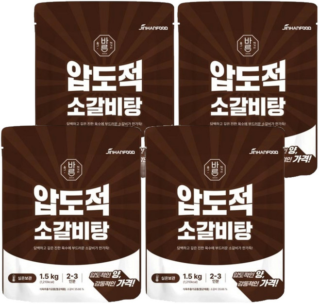 진한식품 압도적 소갈비탕, 1.5kg, 4개