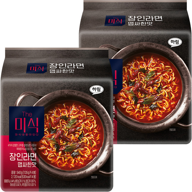 더미식 장인라면 맵싸한 맛 135g, 8개