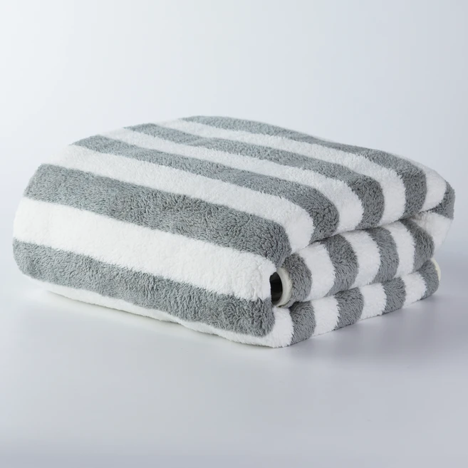 코멧 부드러운 스트라이프 바스타올 70 x 140 cm, 그레이, 1개 - 쿠팡