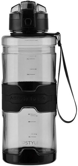 UPSTYLE Tritan 健身水壺, 1個, 透明 黑, 700ml
