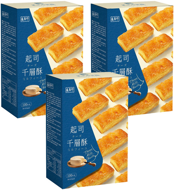 盛香珍 起司千層酥, 100g, 3個