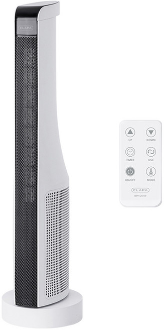 클래파 저소음 스마트 PTC 타워형 온풍기+리모컨, BPH-202W, 화이트