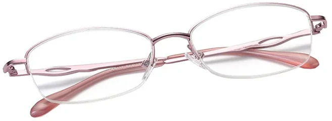 Megasol 輕巧簡約甜美粉簍空老花眼鏡(8111-250度)