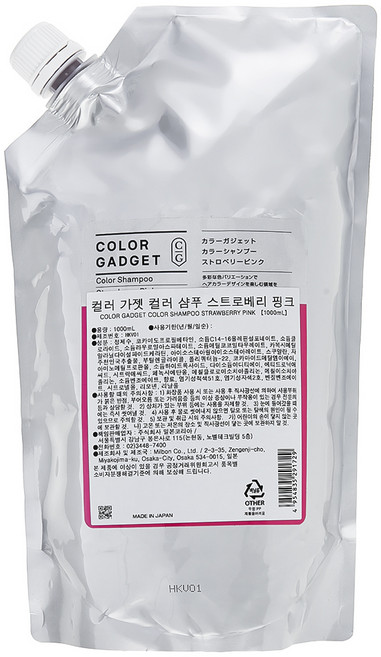 밀본 샴푸 스트로베리 핑크, 1개, 1L