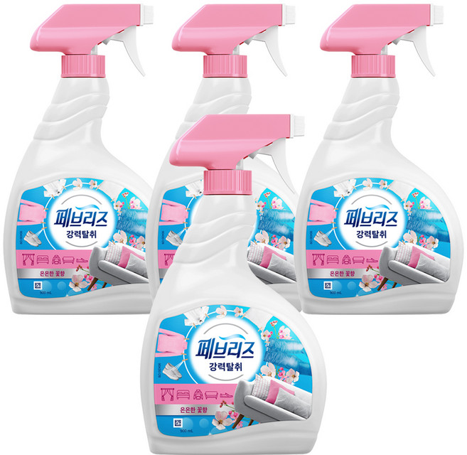 페브리즈 섬유탈취제 은은한 꽃향 본품, 900ml, 4개