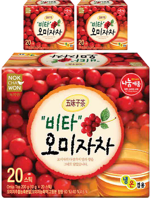 녹차원 비타오미자차, 10g, 20개입, 3개