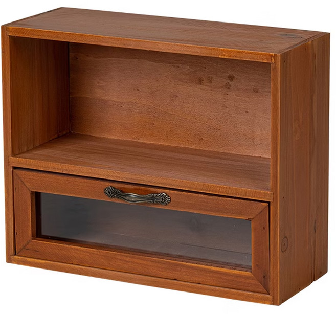 復古實木收納櫃 1格1門 850g, 松木色