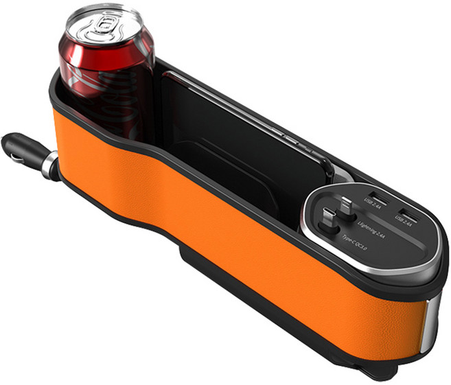 더존 차량용 정리 수납함 스마트 사이드포켓 TZ-P300, 1개, 오렌지