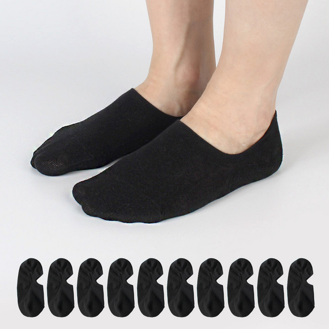 COZY LABEL 男士標準鬆緊帶隱形襪 10雙