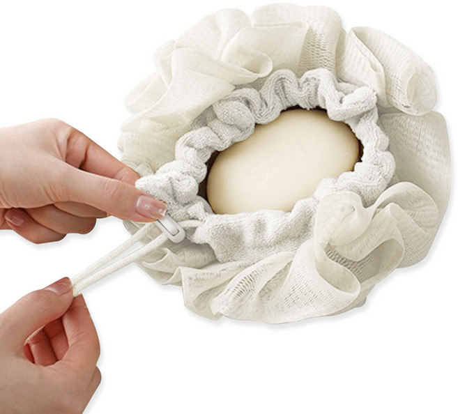 비누 넣는 스크럽 샤워볼, 아이보리, 1개입, 1개