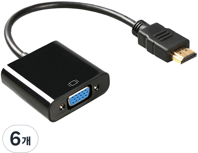808STORE HDMI to VGA RGB 轉換器 連接線 轉接頭, 黑色, 6個