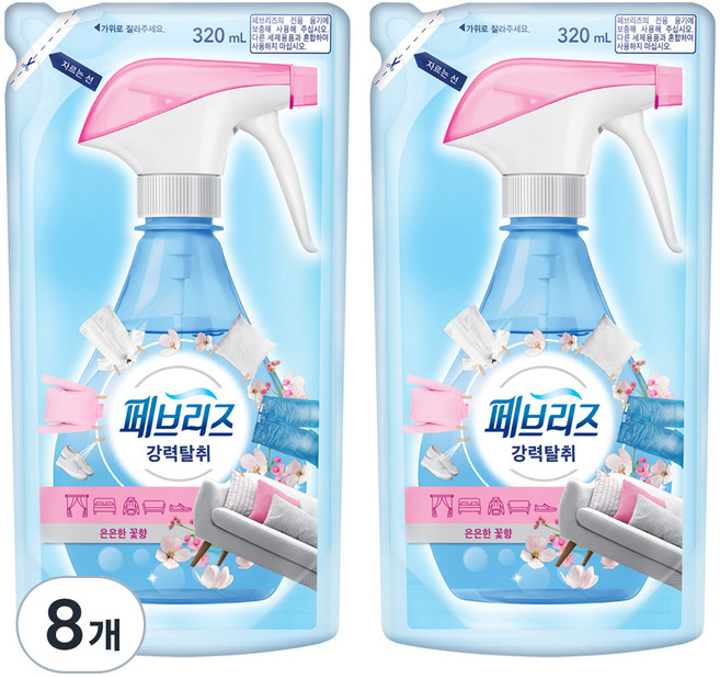 페브리즈 섬유탈취제 은은한 꽃향 리필, 320ml, 8개