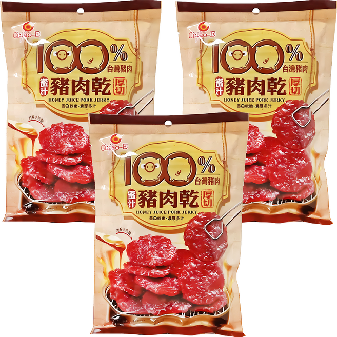 Chiao-E 巧益 厚切蜜汁豬肉乾, 120g, 3包