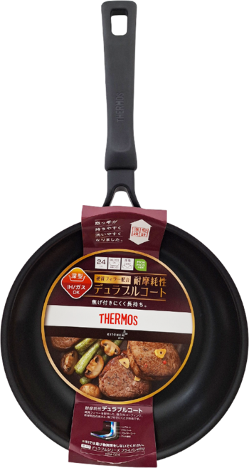 THERMOS 膳魔師 厚鑄耐摩不沾鍋 KFM-024 R 紅色, 24cm, 1個