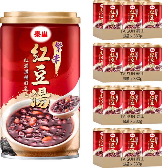 TAISUN 泰山 紫米紅豆湯 6罐, 1.98kg, 4組
