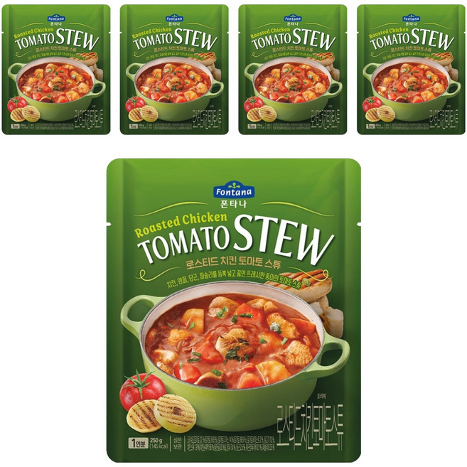 폰타나 로스티드 치킨 토마토 스튜, 250g, 5개