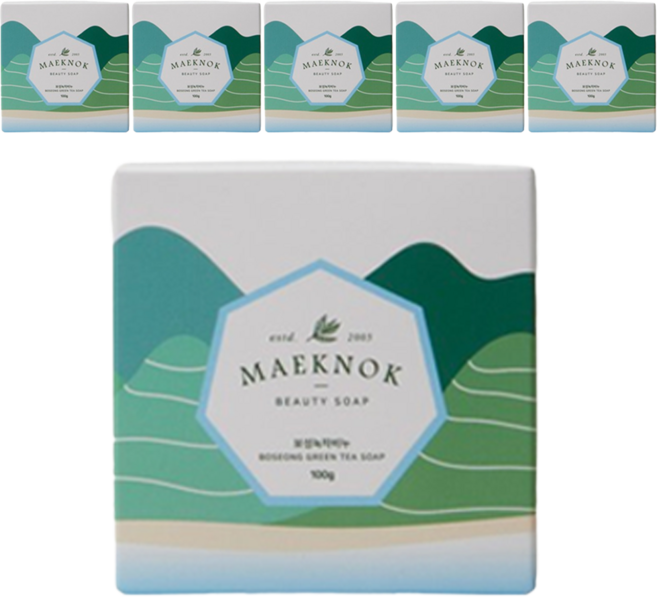 맥녹 보성 녹차 비누 선물세트, 100g, 6개